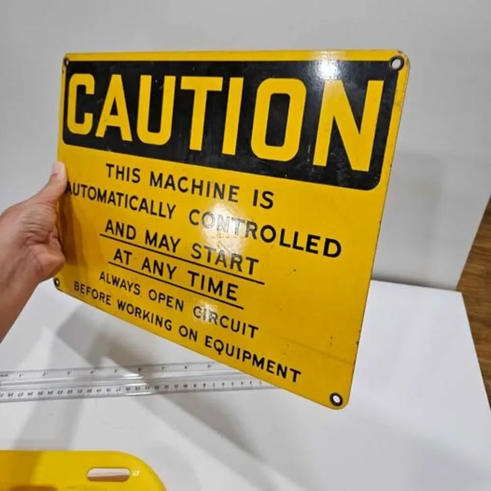 Caution Safety Sign for Auto Controlled Machine